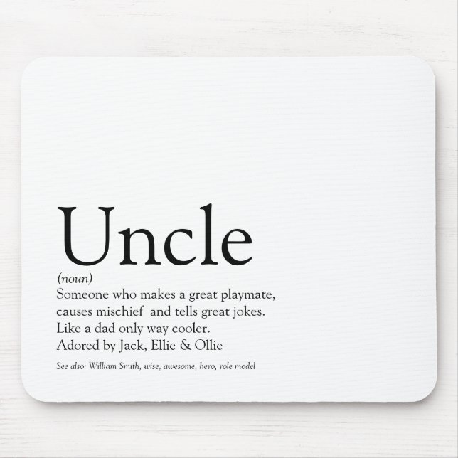 Modern Cool Fun Best Ever Uncle Funcle Definition  Mouse Mat (Front)