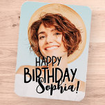 Modern Cool Fun Custom Photo Birthday Greeting Magnet<br><div class="desc">Design is modern and simple. Add a custom photo of the birthday celebrant and add his/her name.</div>