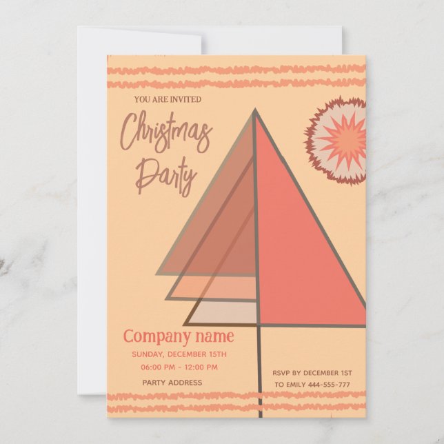 Modern cool fun geometrical company party invitation (Front)