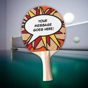 Modern Cool Funny Personalised Speech Bubble Ping Pong Paddle