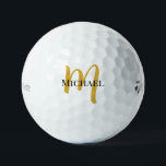 Modern Cool Gold Monogram Taylor Made TP5 3 Pack Golf Balls<br><div class="desc">Gold Colour Monogram Elegant Modern Trendy Template Outdoor Sports Equipment Golf Ball / 3 Pack Taylor Made TP5 Golf Balls.</div>