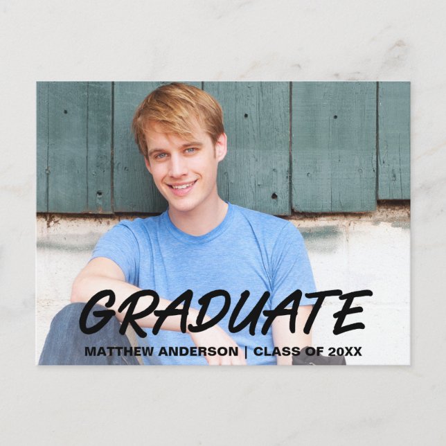 Modern Cool Graduation Announcement Photo (Front)