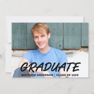 Modern Cool Graduation Announcement Photo Card