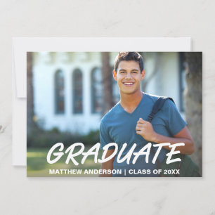 Modern Cool Graduation Announcement Photo Card W