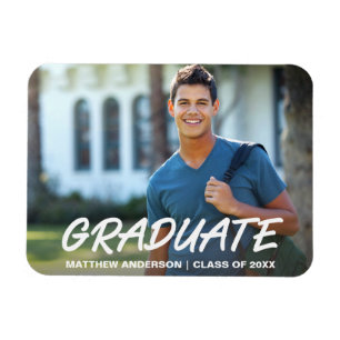 Modern Cool Graduation Announcement Photo W Magnet