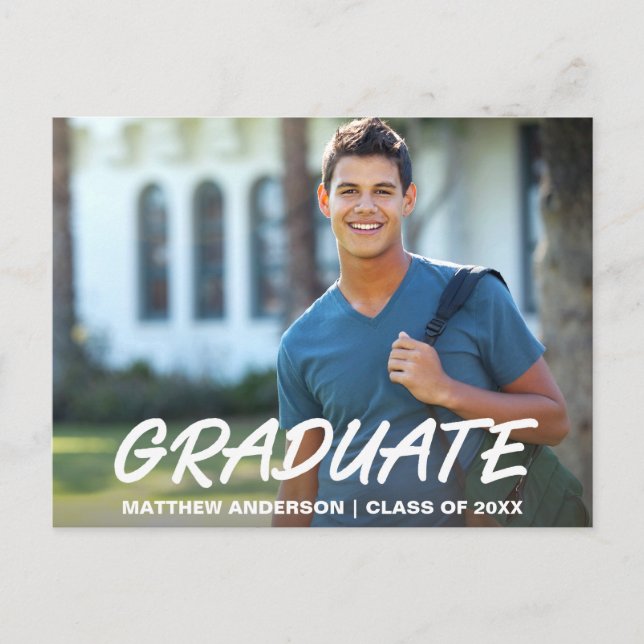 Modern Cool Graduation Party Invitation Photo W (Front)