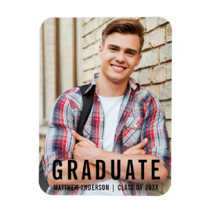 Modern Cool Graduation Photo Announcement Magnet