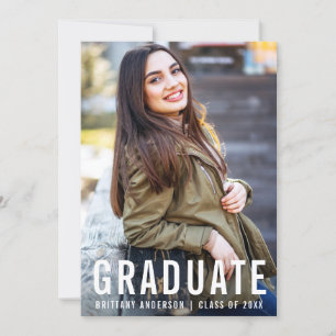 Modern Cool Graduation Photo Announcement W Card