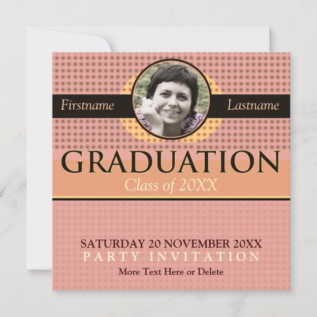 Modern Cool Graduation w/ Photo Invitation (Front)