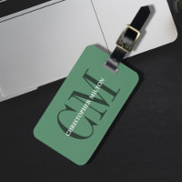 Modern Cool Green Bold Monogram