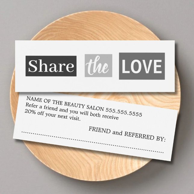 Modern Cool Grey White Beauty Salon Referral (Creator Uploaded)