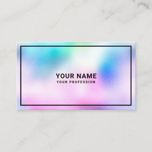 Modern Cool Holographic Glass Colourful Pastel Business Card
