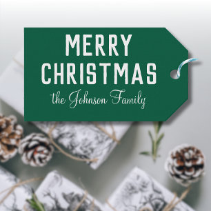 Modern Cool Hunter Green Christmas Gift Tags