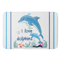 Modern Cool I Love Dolphins Quotes Name Monogram