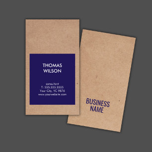 Modern Cool Kraft Paper Blue Consultant Business Card