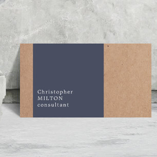 Modern Cool Kraft Paper Blue Consultant Business Card