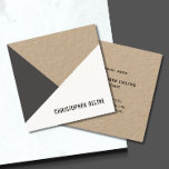 Modern Cool Kraft Paper Grey White Geometric Square Business Card<br><div class="desc">Modern elegant customisable business card template with PREMIUM kraft paper type and grey/white triangles. Elegant and cool design. Perfect for interior designer,  designer,  home decoration related professionals,  consultant and more.</div>