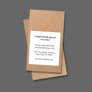 Modern Cool Kraft Paper White Consultant Business Card