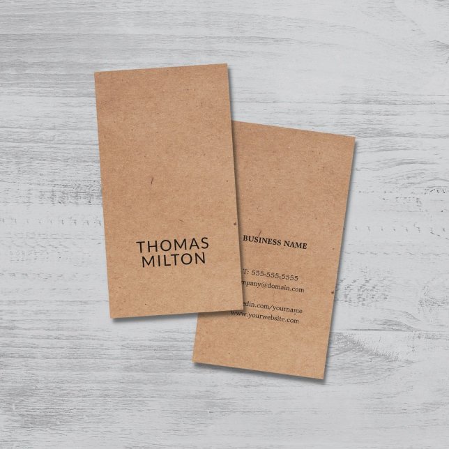 Modern Cool Kraft (printed) Black Bold Consultant Business Card (Creator Uploaded)