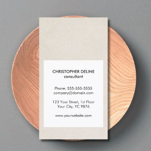 Modern Cool Light Kraft Paper White Consultant Business Card