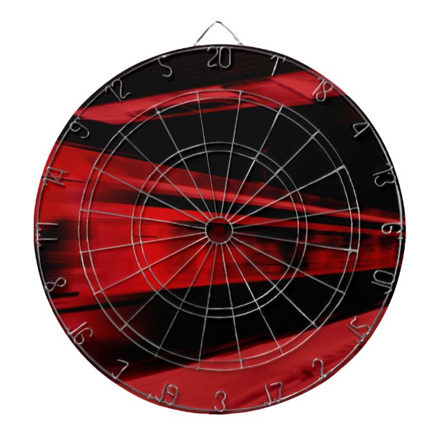 Modern, cool motion concept in red and black dartboard (Front)