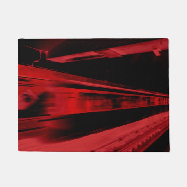 Modern, cool motion concept in red and black doormat (Front)