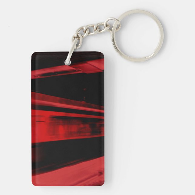 Modern, cool motion concept in red and black key ring (Back)