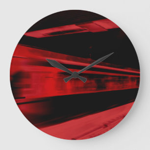 Modern, cool motion concept in red and black large clock