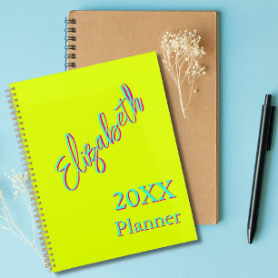 Modern Cool Neon Chartreus Weekly and Monthly 2025 Planner