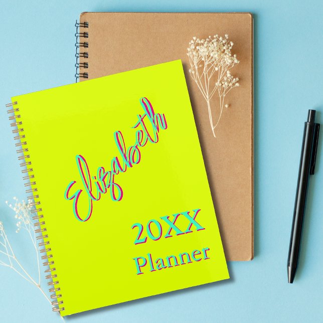 Modern Cool Neon Chartreus Weekly and Monthly 2026 Planner (Creator Uploaded)