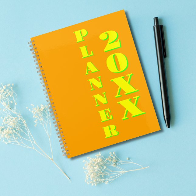 Modern Cool Neon Orange Weekly and Monthly 2026 Planner (Creator Uploaded)
