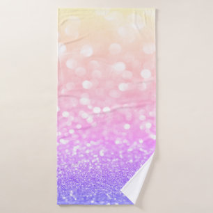 Modern Cool Ombre Glitter Bokeh Bath Towel Set