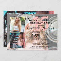 Modern Cool Photo Collage Sweet 16 Birthday