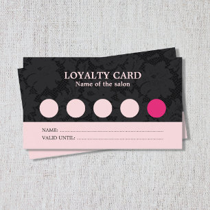 Modern Cool Pink Black Lace Salon Loyalty Card