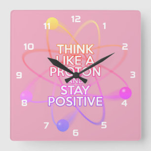 Modern Cool Positive Science Quote Girly Pink Square Wall Clock