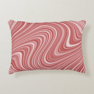 Modern Cool Red/Blue White Grey Curvy Line Pattern Decorative Cushion