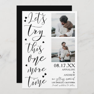 Modern cool script 2 photos lets try save the date