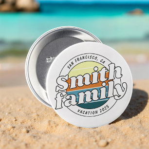 Modern Cool Simple Colorful Family Vacation 7.5 Cm Round Badge