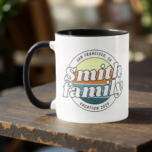 Modern Cool Simple Colorful Family Vacation Mug