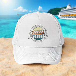 Modern Cool Simple Colorful Family Vacation Trucker Hat