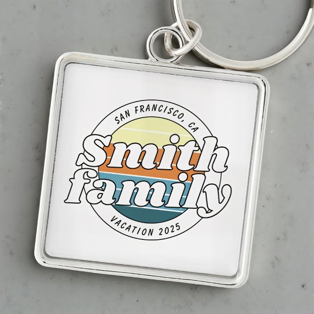 Modern Cool Simple Colourful Family Vacation Key Ring (Creator Uploaded)