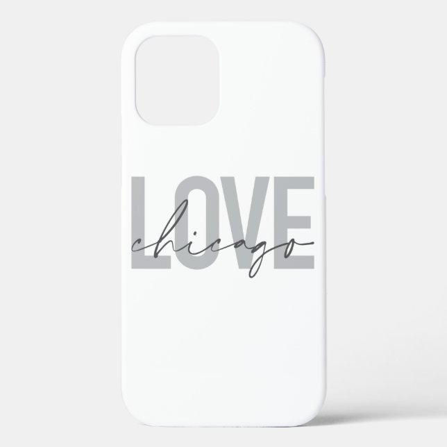 Modern,cool, simple, minimal, design Love Chicago Case-Mate iPhone Case (Back)