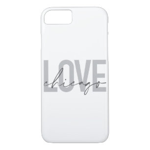 Modern,cool, simple, minimal, design Love Chicago iPhone 8/7 Case
