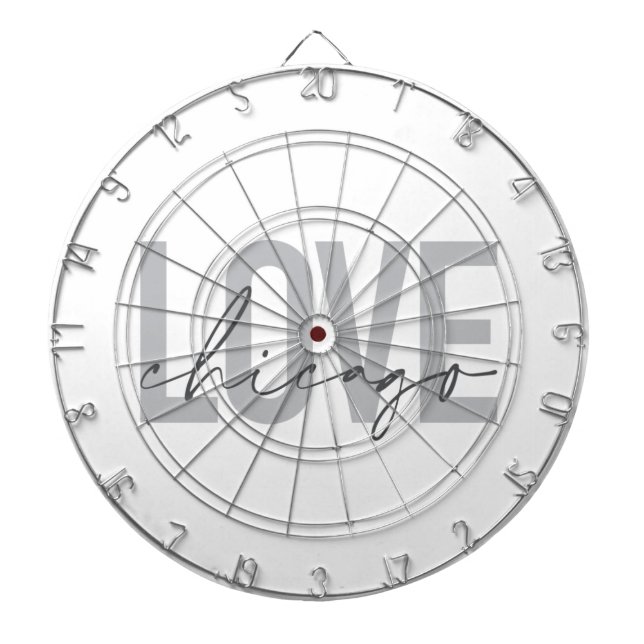 Modern,cool, simple, minimal, design Love Chicago Dartboard (Front)