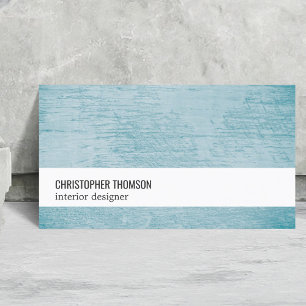 Modern Cool Texture Blue White Interior Designer Business Card