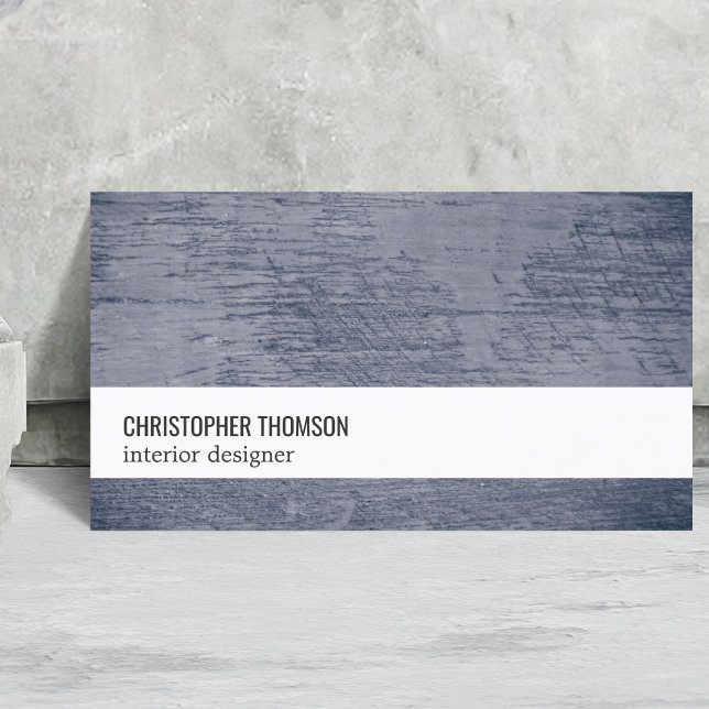 Modern Cool Texture Blue White Interior Designer Business Card (Creator Uploaded)