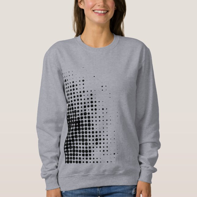 Modern, cool trendy abstract halftone dots pattern sweatshirt (Front)