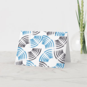 Modern, cool, trendy blue abstract brush strokes card