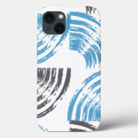 Modern, cool, trendy blue abstract brush strokes