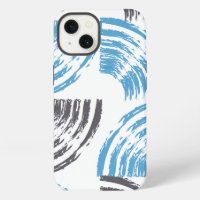 Modern, cool, trendy blue abstract brush strokes